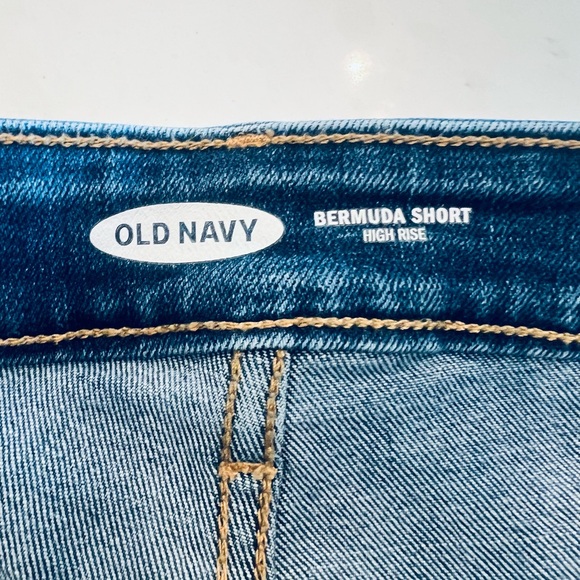 Old Navy Distressed Blue Denim Bermuda Shorts - Picture 3 of 5